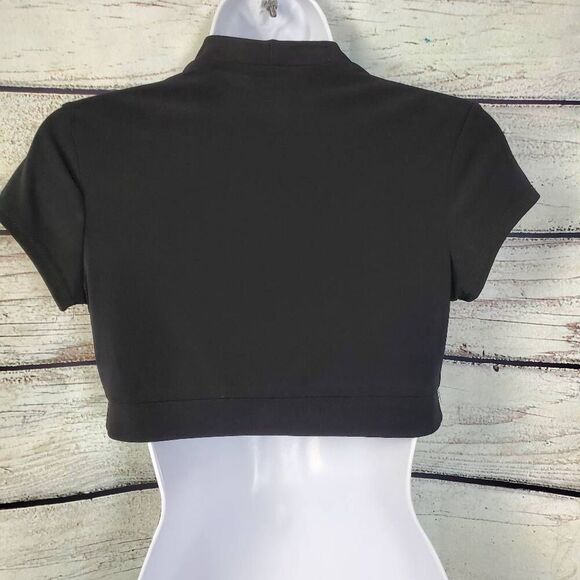 Maurices Black Small Open Front Cardigan Sweater cover Cropped - Picture 2 of 5